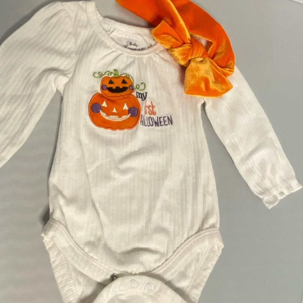Baby Essentials Halloween Pumpkin Costume - Orange and White‎